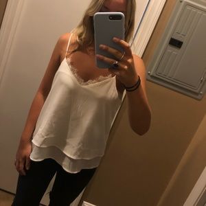 White Flowy Lace Tank Top